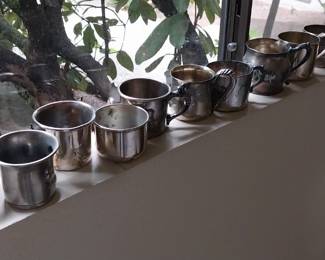 Sterling and silver plate baby cups