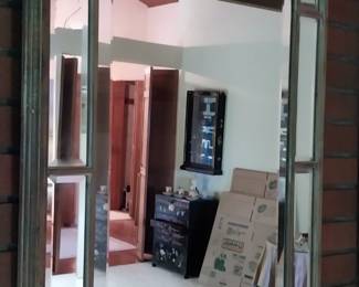 Vintage beveled glass arch mirror