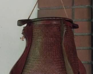 Antique hanging rice bucket