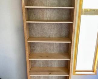 Well-Maintained 6-Shelf Wood Bookcase