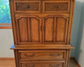 Vintage Thomasville Wood Armoire Dresser