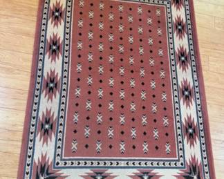 Handwoven Style Rug w/ Geometric Design
