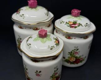 1962 Royal Albert "Country Roses" Canister Set (3 pcs)