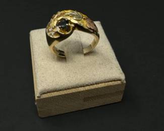 RGC 10k-12k Gold Ring (6.43g) w/ Blue/Teal Gemstone