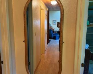 Oval Wood Framed Wall Hanging Mirror