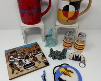 Pendleton Mugs, Southwest Clay Trivet +	