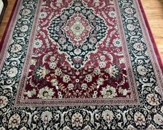 Vibrant Calais Claret Luxury Rug w/ Durable Man-Made Fibers