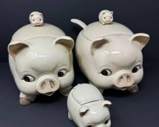 Vintage 1979 Otagiri Japan Ceramic Pig Kitchenware Collection