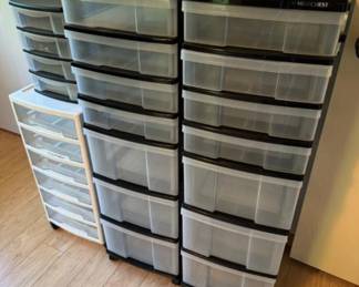Multi-Size Plastic Organizers & Drawers w/ Wheels