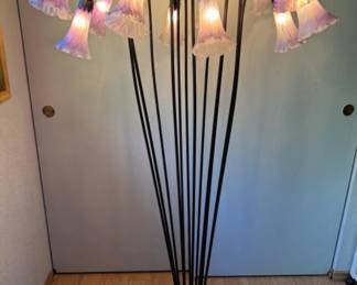 Victorian Tiffany-Inspired Lily Floor Lamp