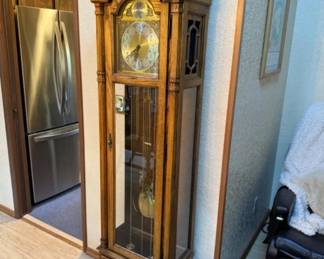 Howard Miller Grandfather Clock in Light Wood Case