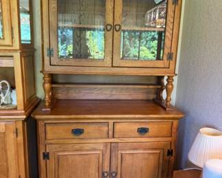 Tradewins Glass & Wood Buffet Cabinet w/ 2 Drawers for Storage
