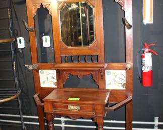 Rustic Wooden Hallway Shelf, Approx. 42" x 14" x 87"H