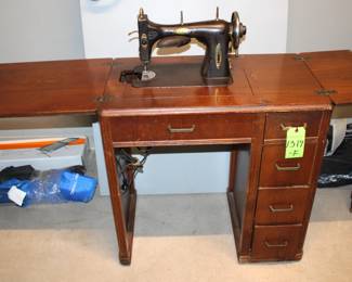 Vintage White Rotary Sewing Machine