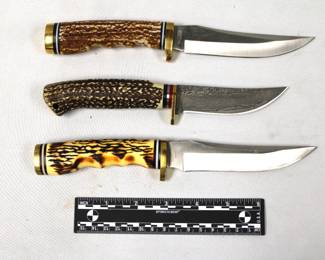 Belt Knives, (1) Schrade, (2) Pakistani w/Scabbard