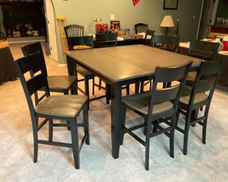 LARGE HIGH TOP TABLE AND CHAIRS
