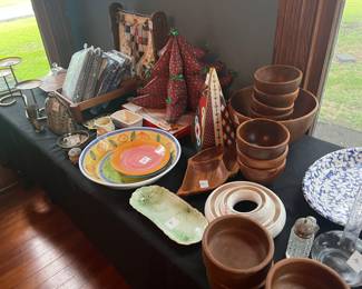 Vintage wood salad set 