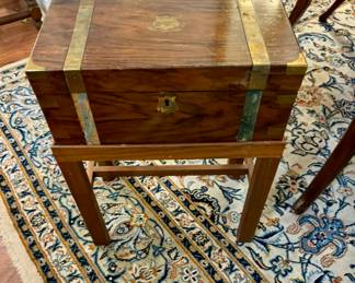 English Lap desk on custom wood stand 