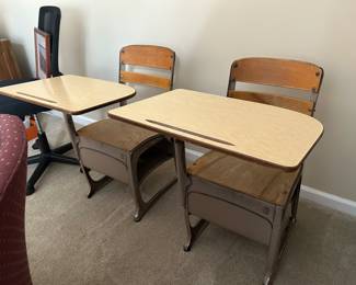 Vintage school desks