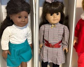American Girl dolls, clothes and bed