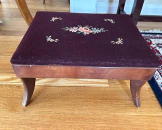 small needlepoint footstool