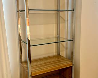 laminate and chrome MCM etagere