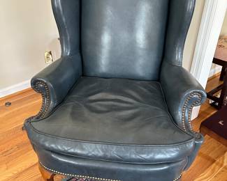 Pair of Leather wing chairs from Old Hickory Tannery