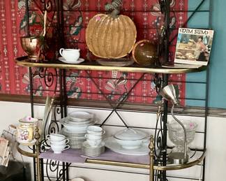 Brass and iron baker’s rack 