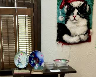 Porcelain plates, table