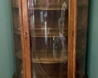 Oak curio cabinet