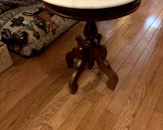 #23	Marble top round end table (as-is) chipped 14x18	 $35.00 
