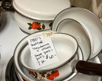 #150	Sheffield Strawberries ' n Cream Pots & Pans 7 pc	 $60.00 
