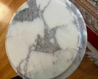 #100	East Lake Style End Table w/round marble top - 14x19	 $75.00 
