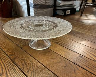 #125	Sandwich Glass pedestal Cake Plate - 13x5	 $45.00 

