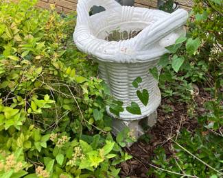 #69	Concrete basket plant stand 18x24	 $45.00 
