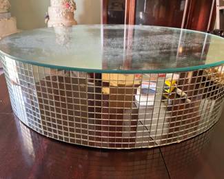 #162	25" Cake Stand w/Mosaic Mirror Chips Side w/mirror top 	 $75.00 
