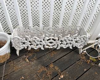 #53	Cast iron planter (as-is) cracked 32x8x14 	 $125.00 
