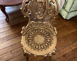 #137	Brass Gold  Garden Chair	 $250.00 
