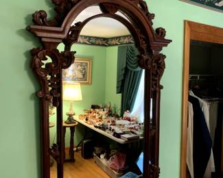 #44	Wood carved mirror 27x52	 $75.00 
