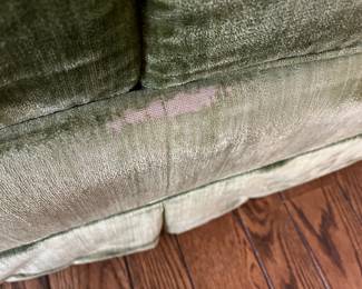#131	Green Mid-Century Button Back Sofa w/Hide-A-Bed - 86" L  (as is some wear)	 $275.00 
