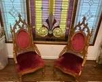 #1	Pair of Parlor Chairs 17x15 (as-is) From First Baptist Church 	 $175.00 

