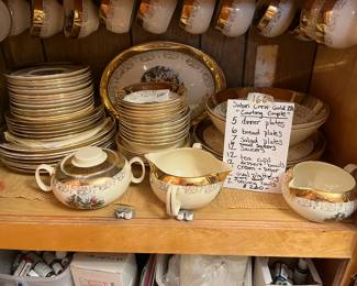 #166	Saban Crest Gold 22k "Courting Couple" mixed Set 	 $200.00 
