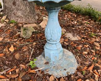 #74	Blue Painted Concrete Bird Bath	 $50.00 
