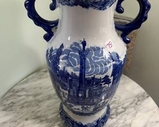 #229	Vintage Victoria Ware Ironstene Blue and White Vase	 $75.00 
