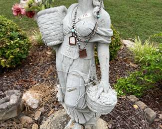 #173	Concrete Girl w/Basket & Holding Basket (for flowers) - 44" Tall	 $200.00 
