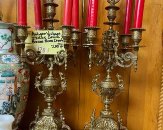 #178	Antique Vintage Italian Gothic Bronze Brass Ornola - sold as a set	 $200.00 
