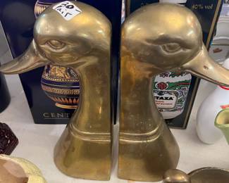 #228	pair of brass duck bookends	 $30.00 
