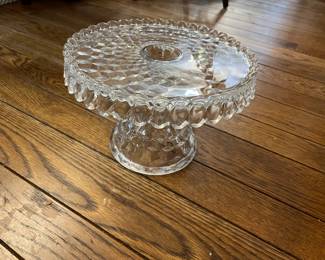 #124	Fostoria Round Pedestal Cake Plate - 10" Round with rum well Center	 $75.00 
