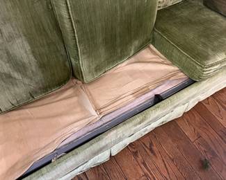 #131	Green Mid-Century Button Back Sofa w/Hide-A-Bed - 86" L  (as is some wear)	 $275.00 
