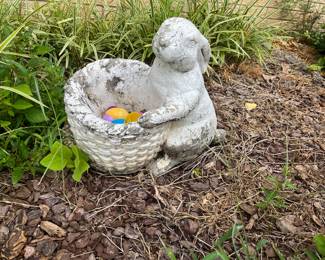 #75	Concrete Rabbit W/Basket - 15x15	 $50.00 
